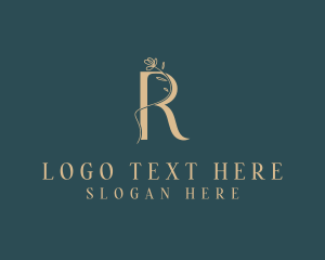 Floral Elegant Letter R logo