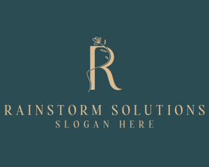 Floral Elegant Letter R logo design