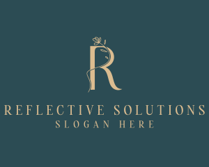 Floral Elegant Letter R logo design