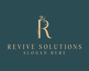 Floral Elegant Letter R logo design