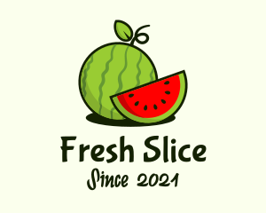 Watermelon Fruit Slice logo design