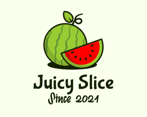 Watermelon Fruit Slice logo design