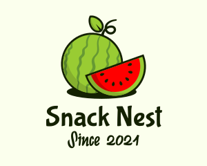 Watermelon Fruit Slice logo design