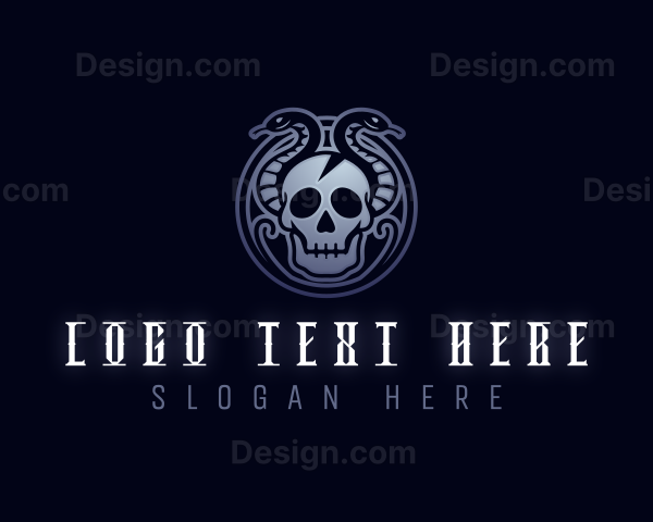 Skull Serpent Snake Logo