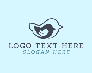 Cute Modern Bird Family  Logo