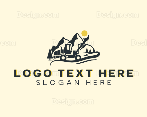 Mountain Excavator Machinery Logo