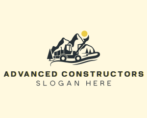 Mountain Excavator Machinery logo design