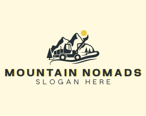 Mountain Excavator Machinery logo design