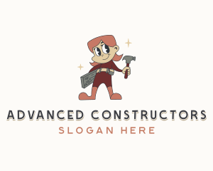 Woman Carpenter Construction logo design