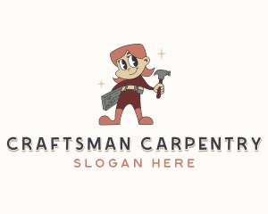 Woman Carpenter Construction logo design