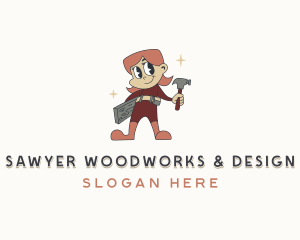 Woman Carpenter Construction logo design