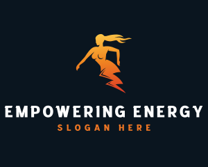 Thunder Woman Energy logo design