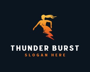 Thunder Woman Energy logo design