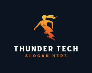 Thunder Woman Energy logo design