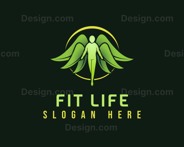 Yoga Leaf Wings Logo