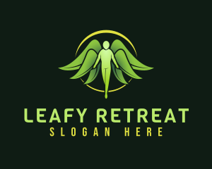 Yoga Leaf Wings logo design