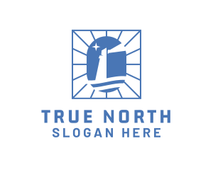 North Star Sea Lighthouse logo design