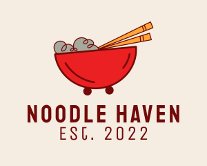 Oriental Noodles Food Cart  logo design