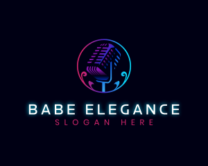 Elegant Broadcast Microphone logo design