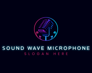 Elegant Broadcast Microphone logo design