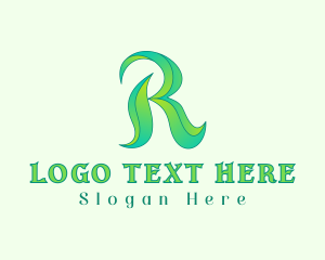 Eco Leaf Letter R logo