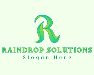 Eco Leaf Letter R logo design