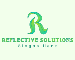 Eco Leaf Letter R logo design