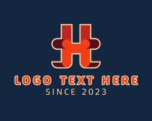 Retro Interior Design Letter H logo
