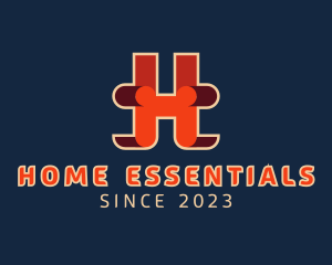 Retro Interior Design Letter H logo design