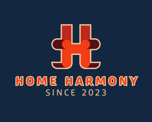 Retro Interior Design Letter H logo