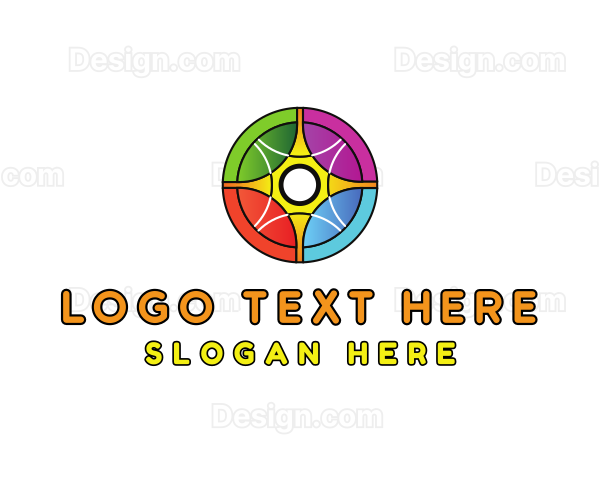 Colorful Rainbow Circle Wheel Logo