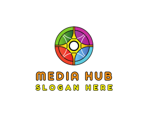 Colorful Rainbow Circle Wheel logo design