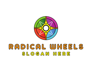 Rainbow Circle Wheel logo design