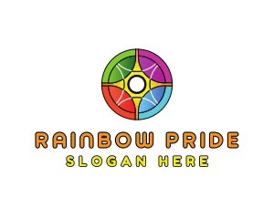 Rainbow Circle Wheel logo design