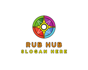 Colorful Rainbow Circle Wheel logo design