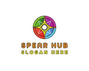 Colorful Rainbow Circle Wheel logo design