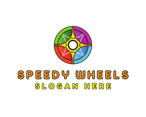 Rainbow Circle Wheel logo design