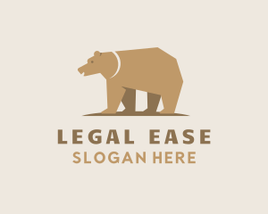 Gold Bear Animal Logo
