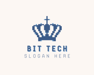 Tiara Crown Pixel logo design