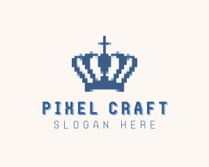 Tiara Crown Pixel logo design