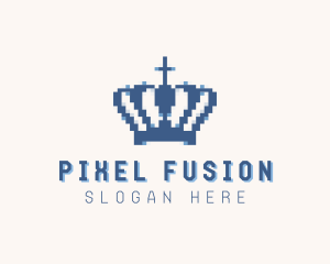 Tiara Crown Pixel logo design