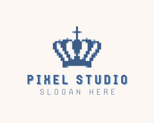 Tiara Crown Pixel logo design