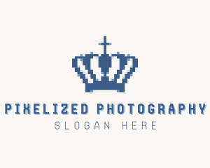 Tiara Crown Pixel logo design