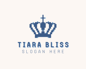 Tiara Crown Pixel logo design