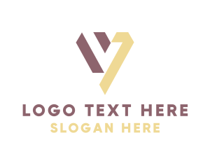 Modern Geometric Letter V logo