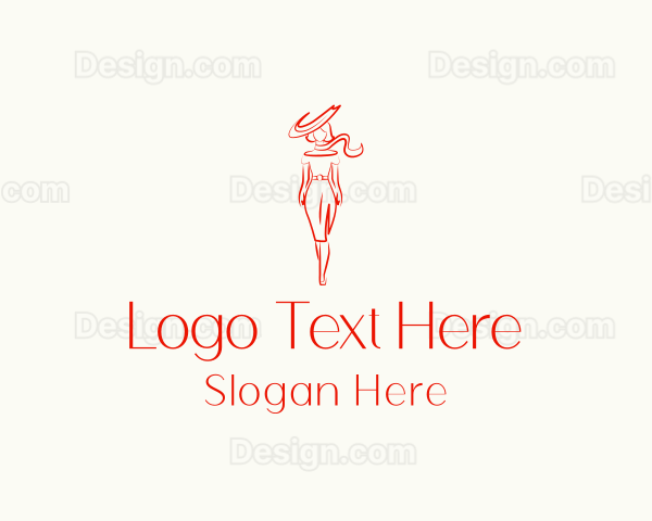 Elegant Woman Fashion Model Logo