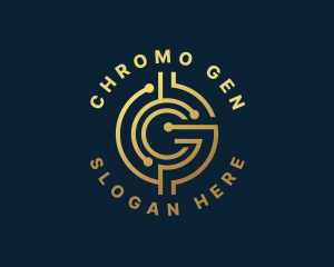 Technological Cryptocurrency Badge logo design