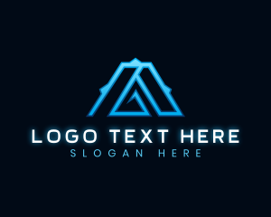 Tech Abstract Letter A logo