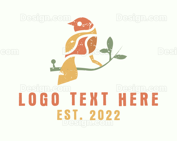 Colorful Sparrow Bird Logo