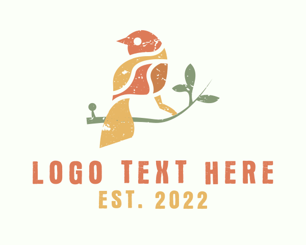 Colorful Sparrow Bird logo